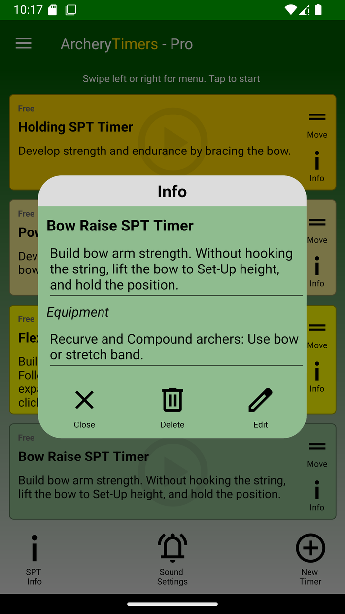 SPT bow raise exercise