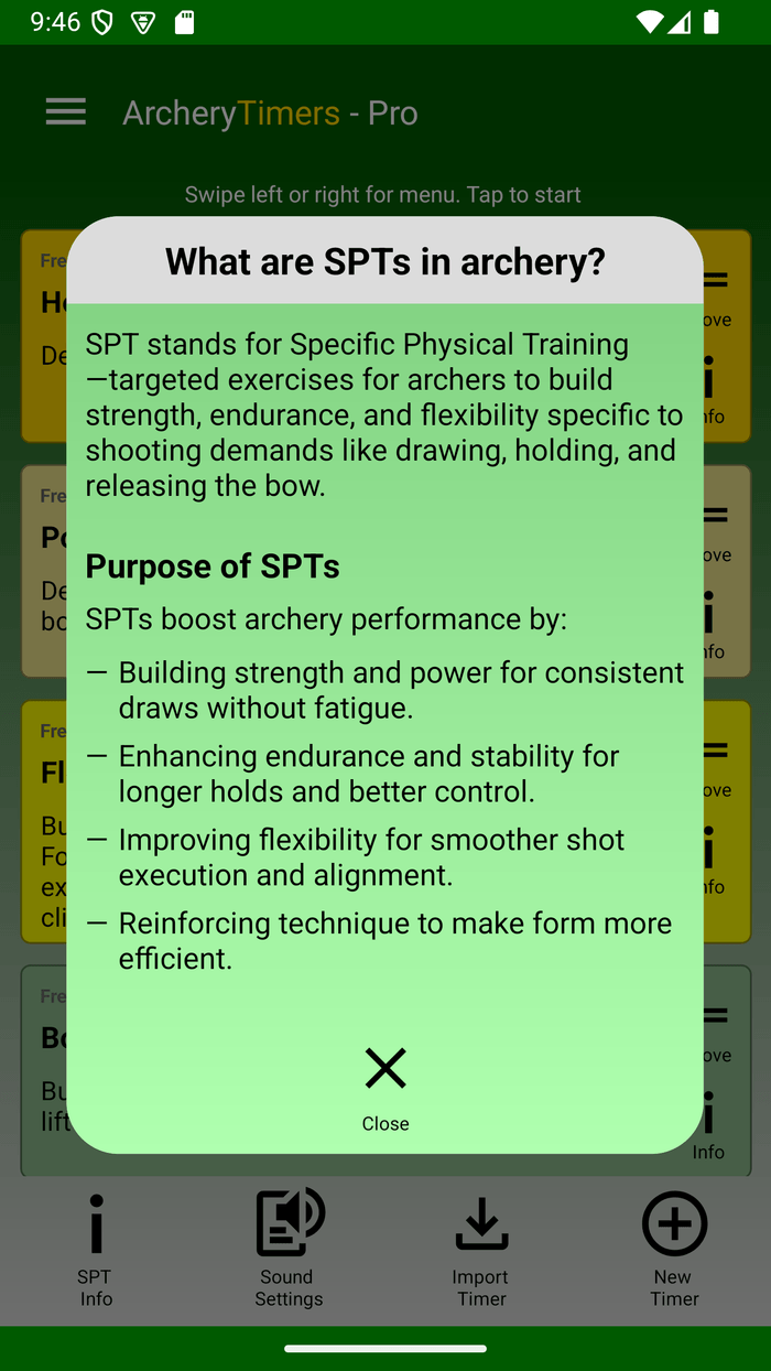 What is SPT explanation screen