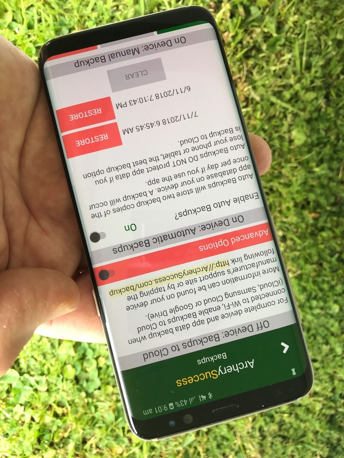 Backup settings